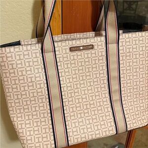Tommy Hilfiger Beige and Navy Tote